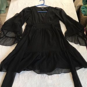 Goth Black angel sleeve dress